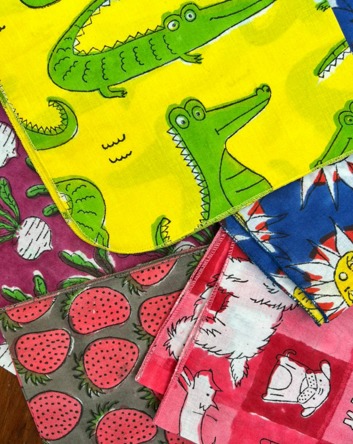 The Quirky Five - Set of 5 Cotton Mulmul Handkerchief
