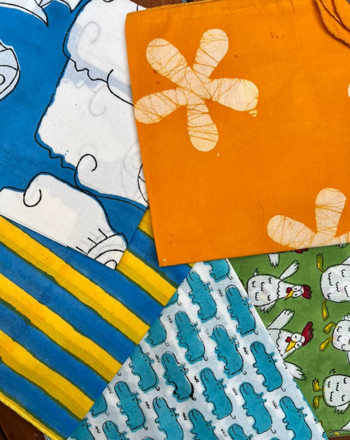 Shine Bright - Set of 5 Cotton Mulmul Handkerchief