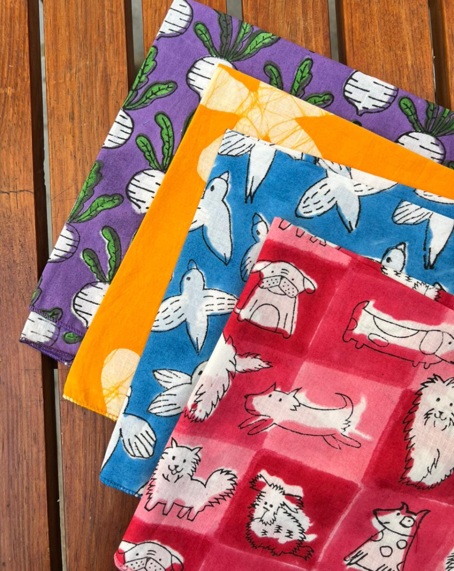 Mix & Match - Set of 4 Cotton Mulmul Handkerchief