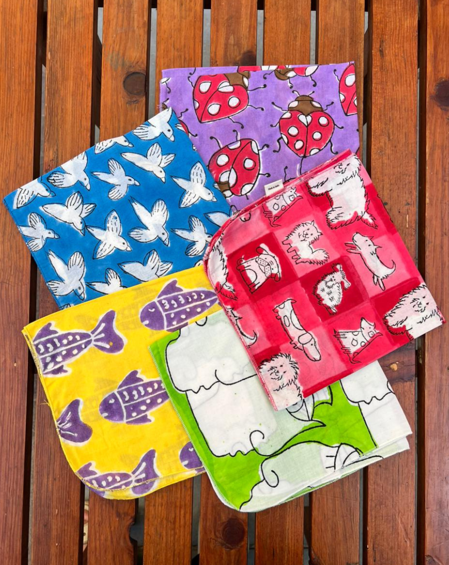 Pocket of Wonders - Set of 5 Cotton Mulmul Handkerchief