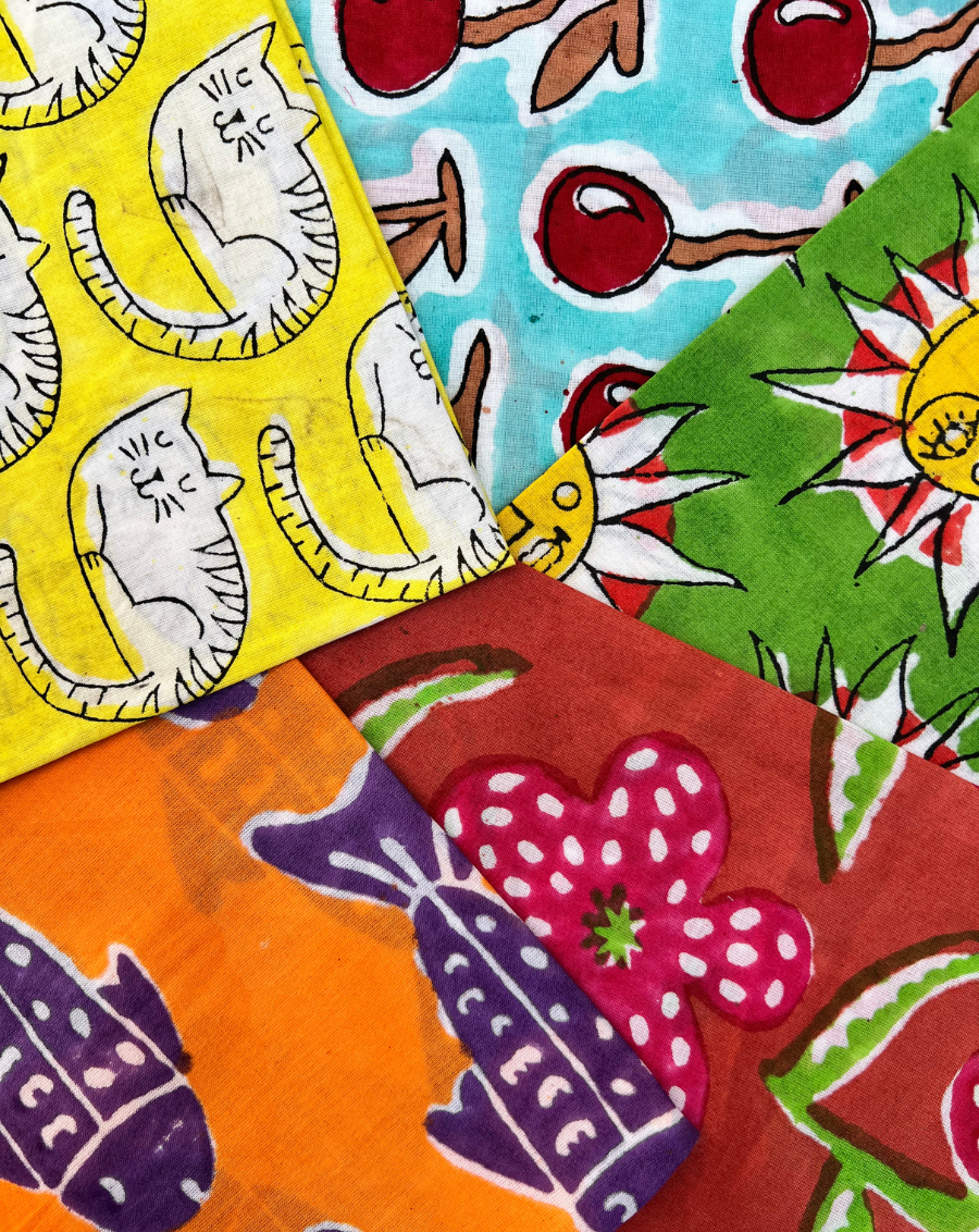 Bright & Colorful - Set of 5 Cotton Mulmul Handkerchief