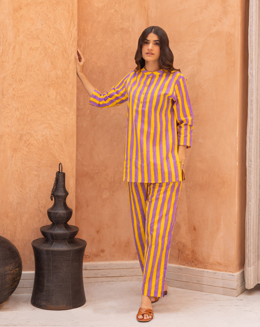 Bandstands Short Kurta Pyjama Soft Cotton Co-ord Set