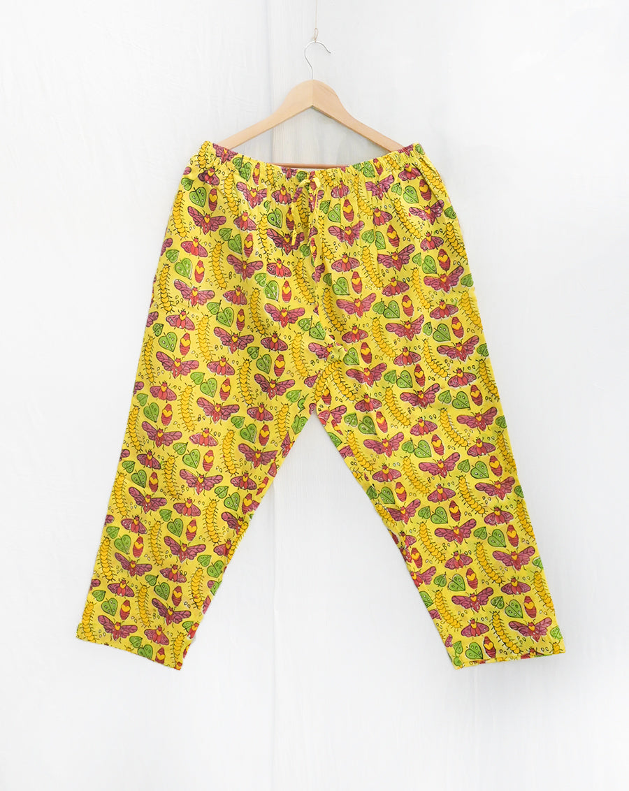 Cat-A-Pillar Yellow Soft Cotton Pyjama