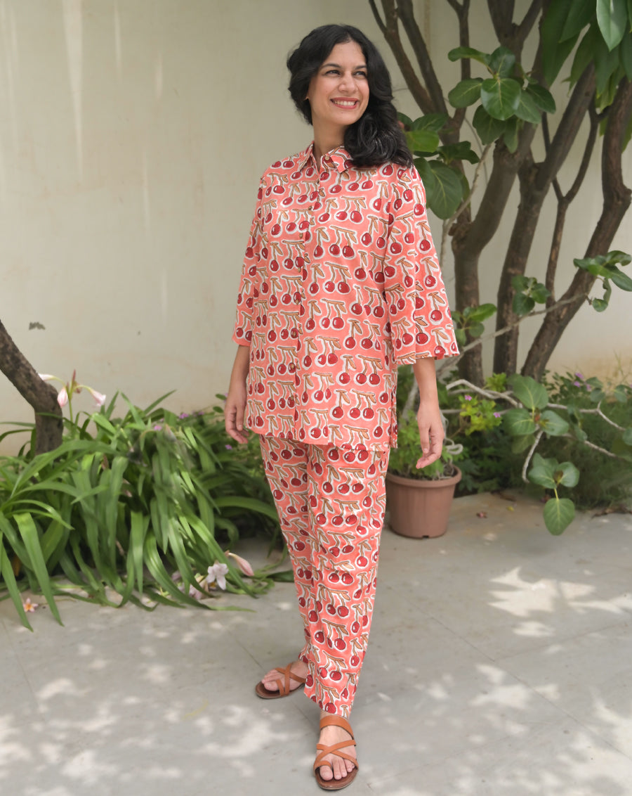 Cherries Cotton Co-ord Set