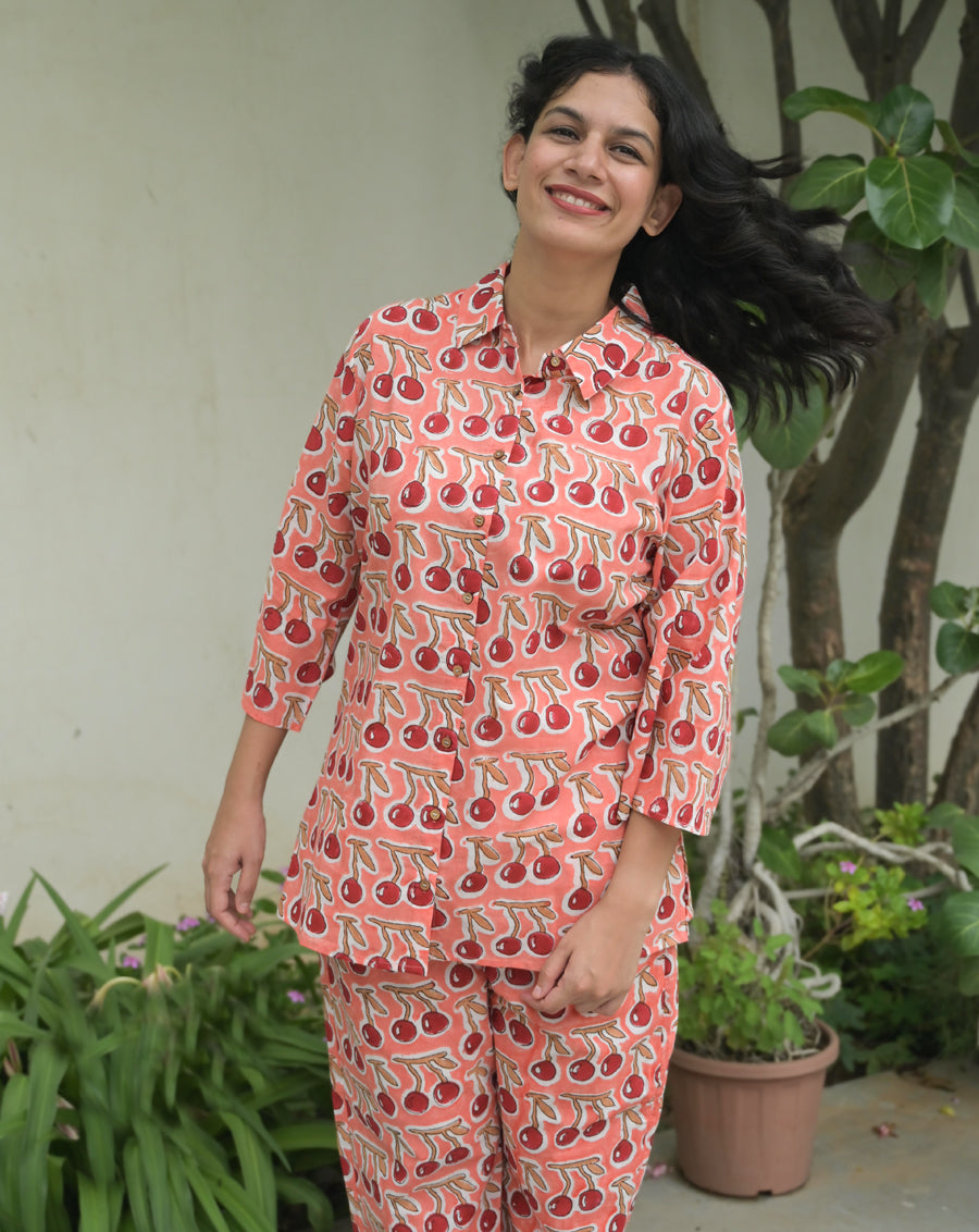 Cherries Cotton Co-ord Set