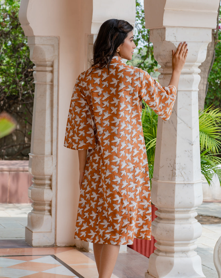 Chidiya Udd Aye Line- Soft Cotton Shirt Dress
