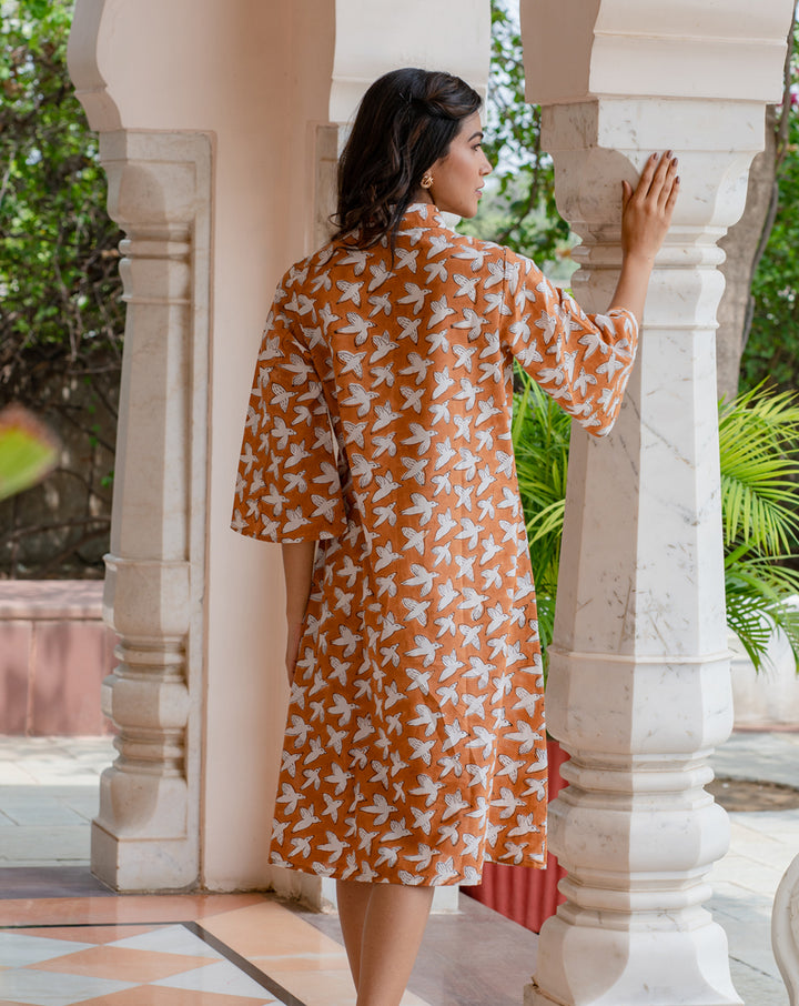 Chidiya Udd Aye Line- Soft Cotton Shirt Dress