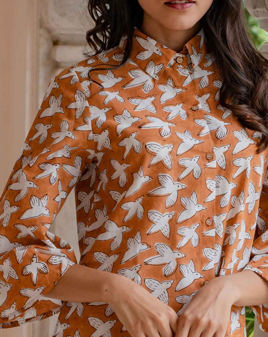 Chidiya Udd Aye Line- Soft Cotton Shirt Dress