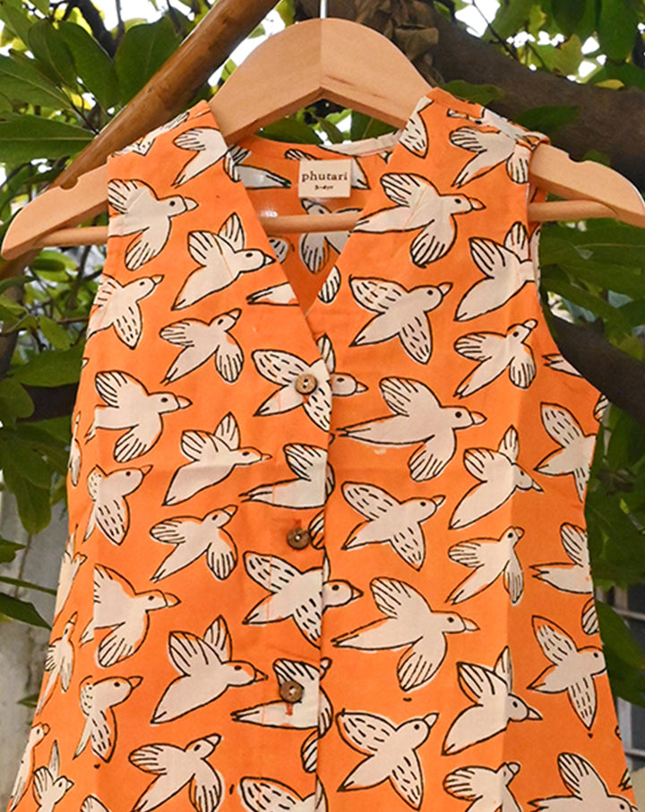 Chidiya Udd Cotton Dress for Girls