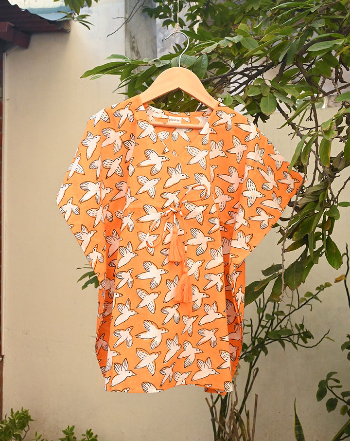 Chidiya Udd Cotton Kaftan for Girls