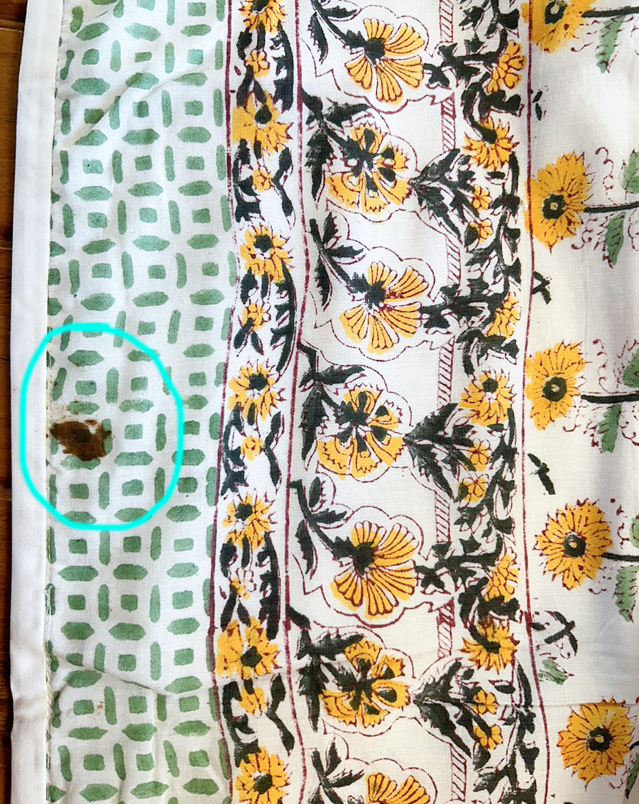 Guldasta Hand Block Printed Cotton Dohar - Minor Defect