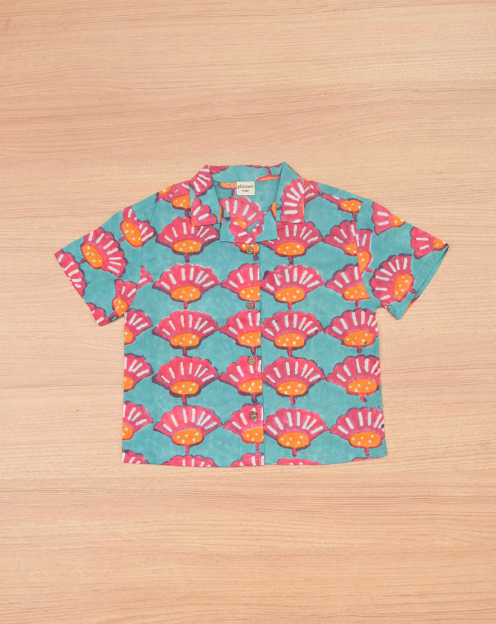 Seashells Shortees - Soft Cotton Shirt & Shorts Set for Kids