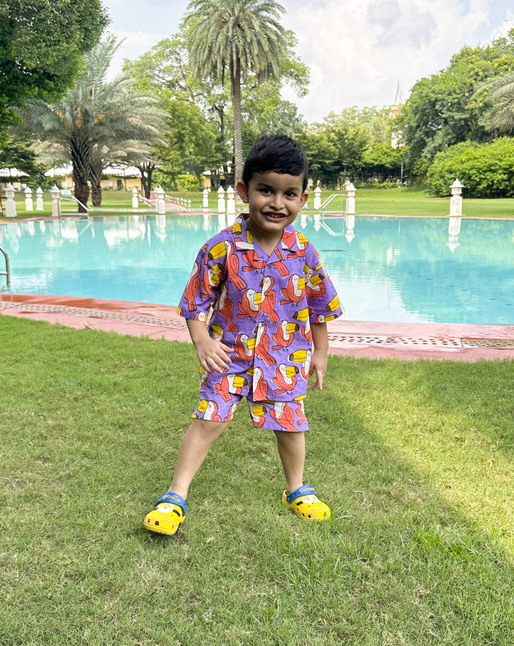 Toucan Shortees - Soft Cotton Shirt & Shorts Set for Kids