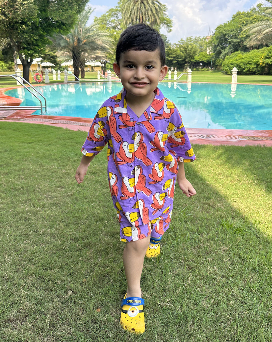 Toucan Shortees - Soft Cotton Shirt & Shorts Set for Kids