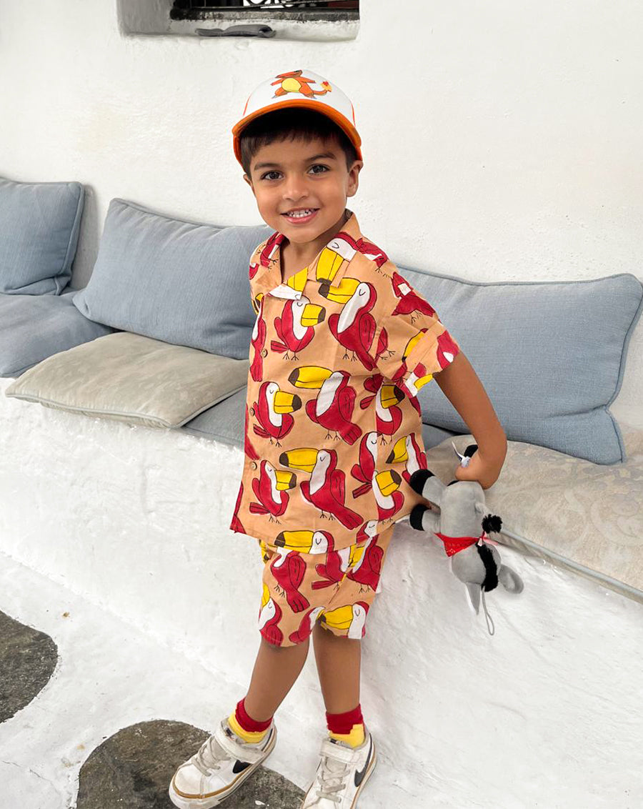 KIDS SHORT OVERALLS TOUCAN PLAY main image 1
