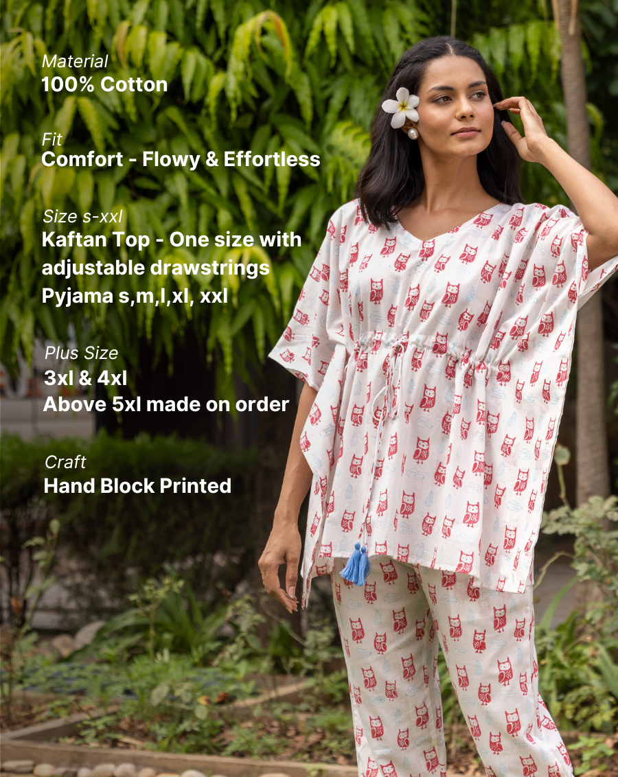 Transistor Owls Chill Jams Cotton Co-ord Set