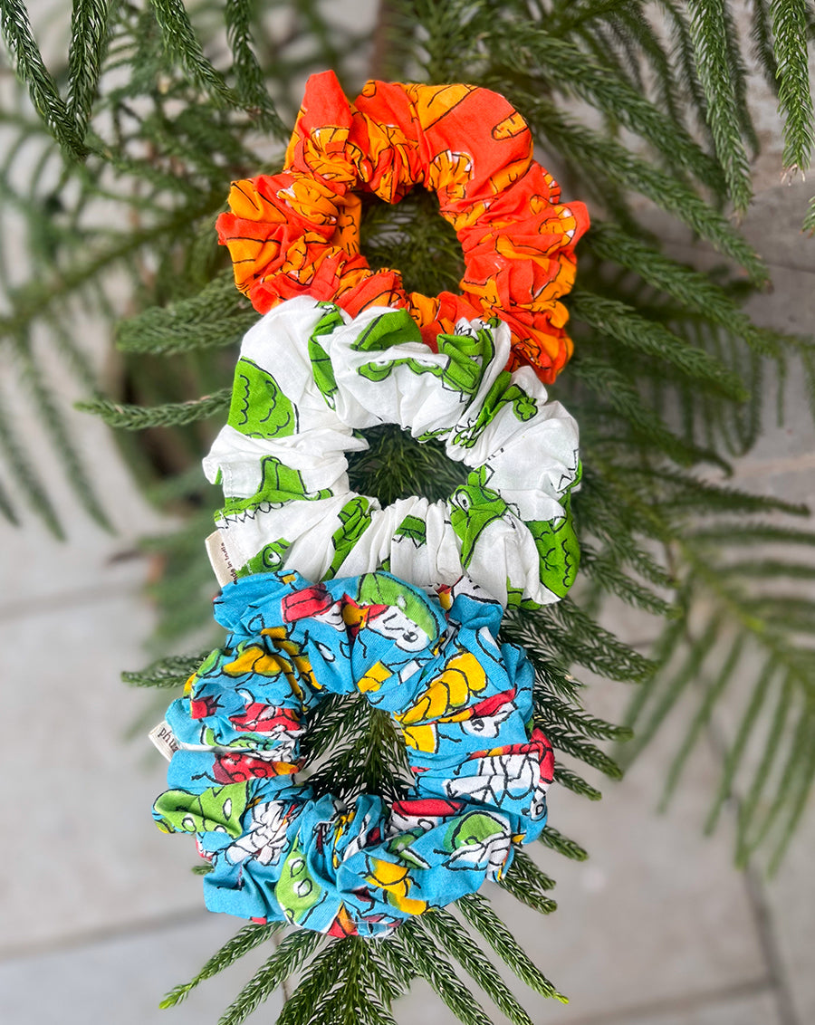 Crocapillar Cotton Scrunchies - Set of 3