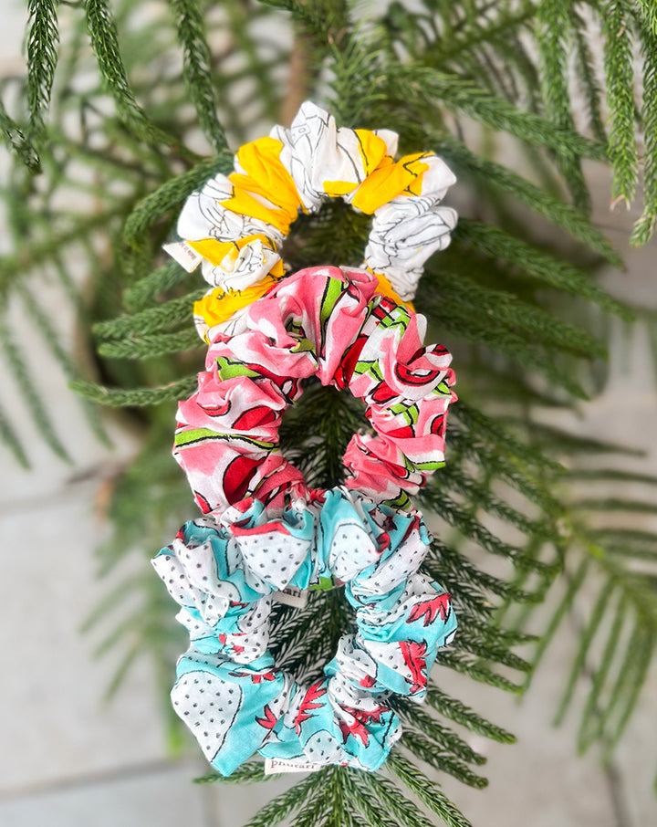 Strawbloom Cotton Scrunchies - Set of 3