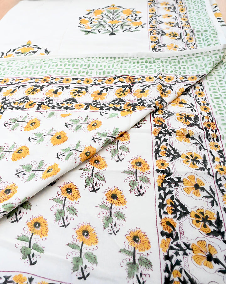 Guldasta Hand Block Printed Cotton Dohar - Minor Defect