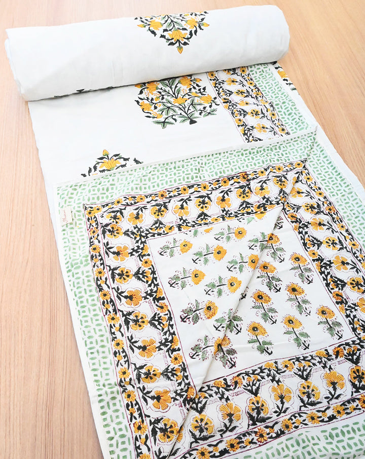 Guldasta Hand Block Printed Cotton Dohar - Minor Defect