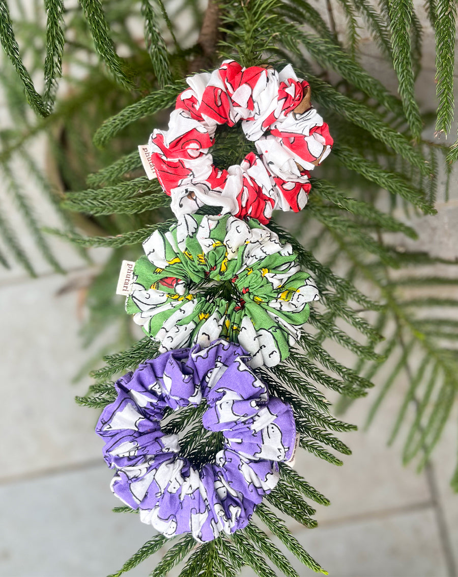 Lovepipo Cotton Scrunchies - Set of 3