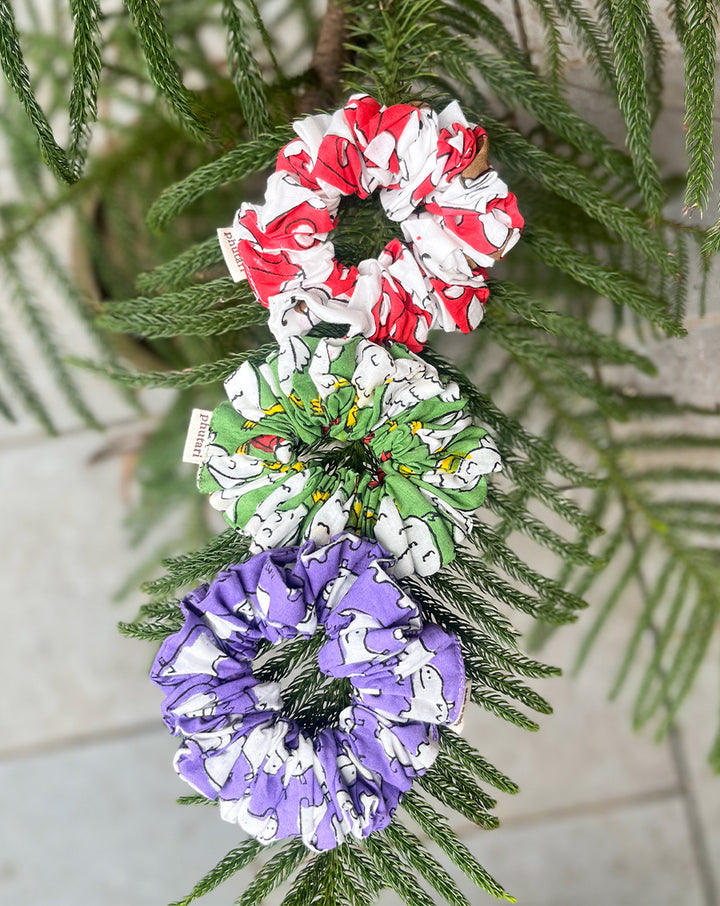 Lovepipo Cotton Scrunchies - Set of 3