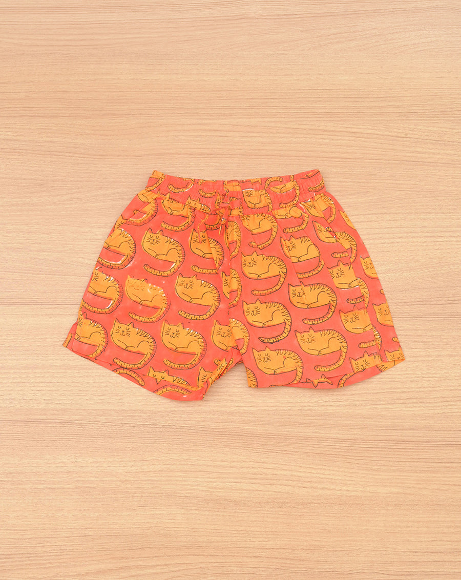 Meow Soft Cotton Shorts for Kids