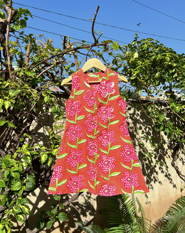 Poppy Blush Cotton Dress for Girls