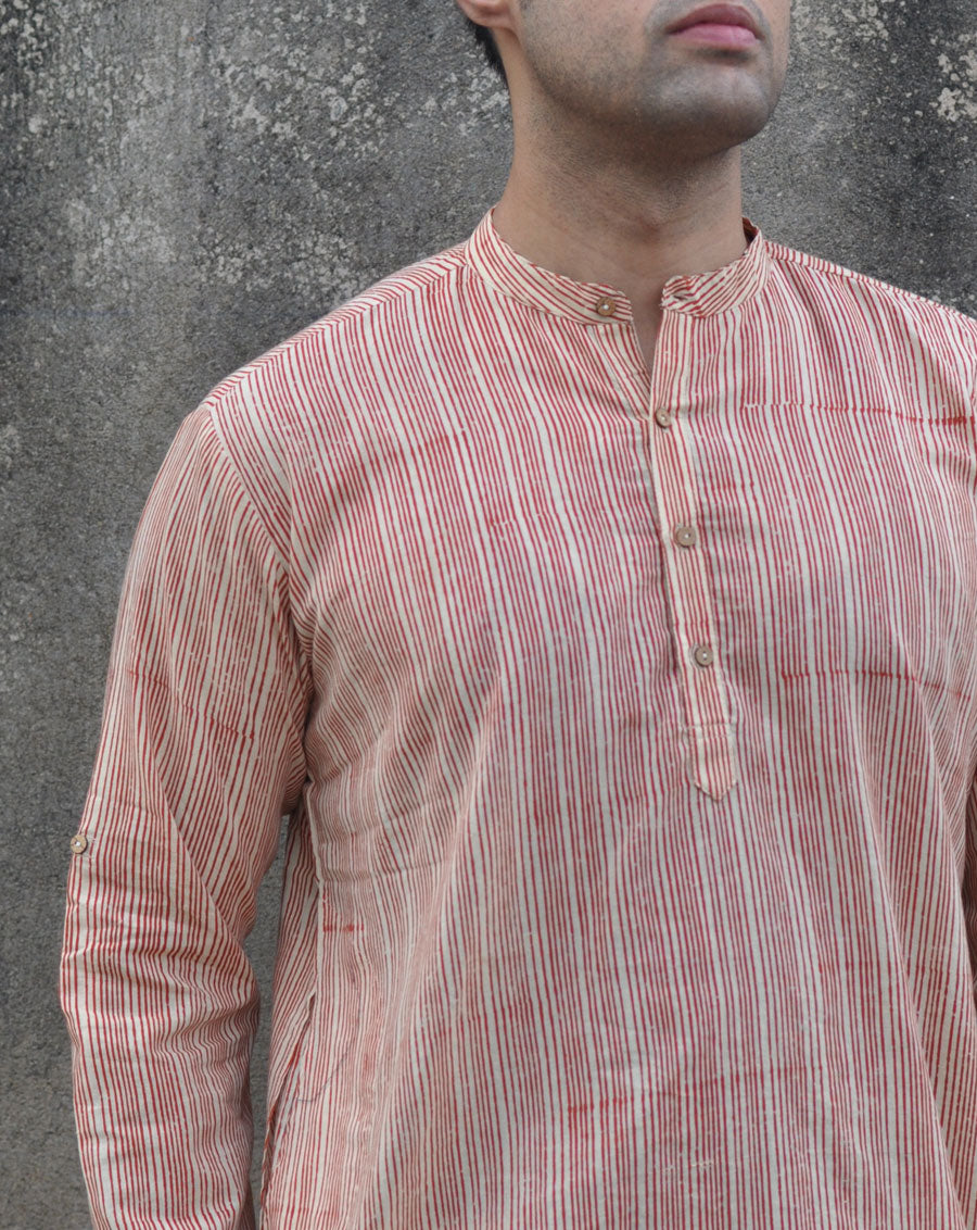 Dhaari Cotton Men's Short Kurta