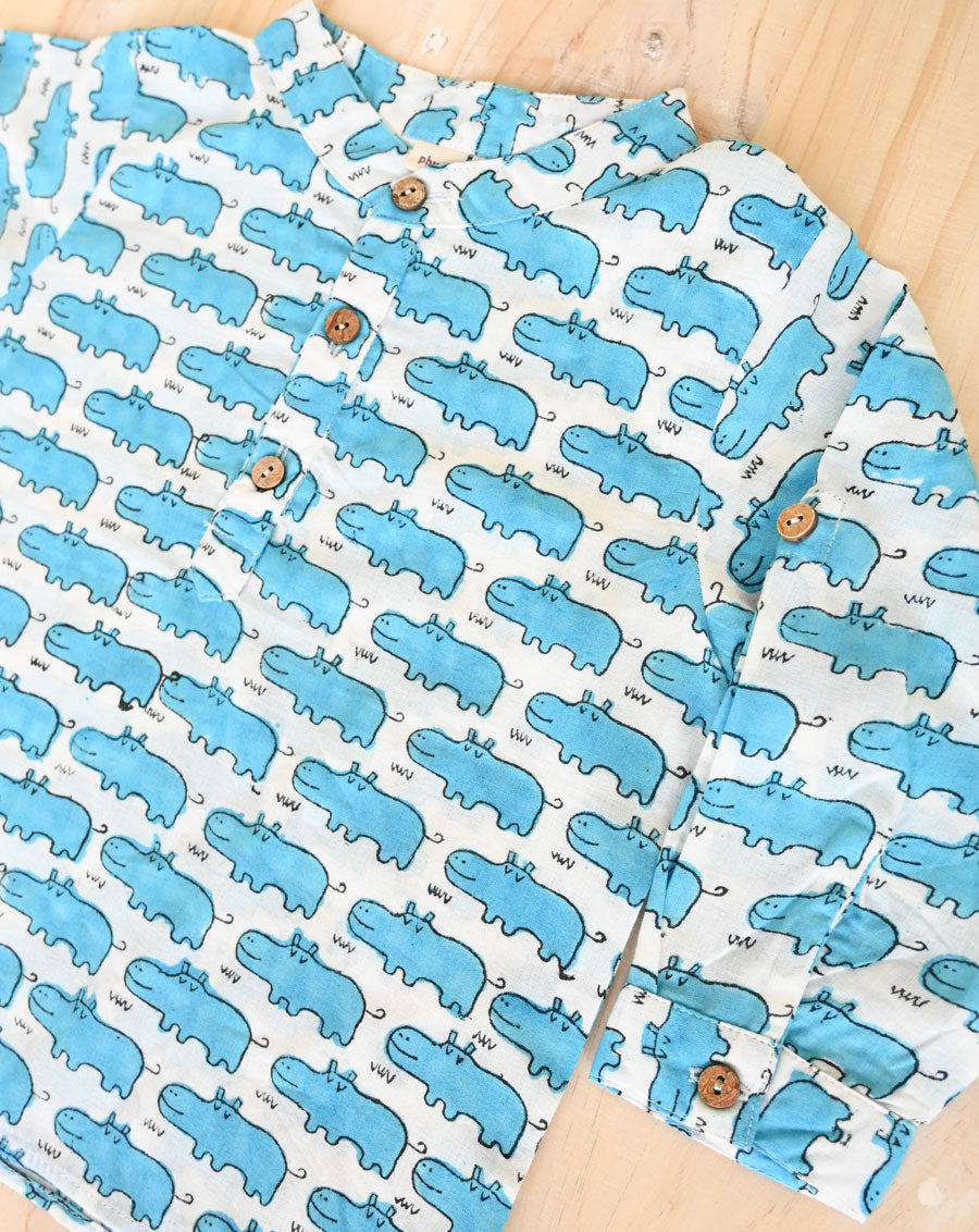 Happy Hippos Original Cotton Kurta for Kids