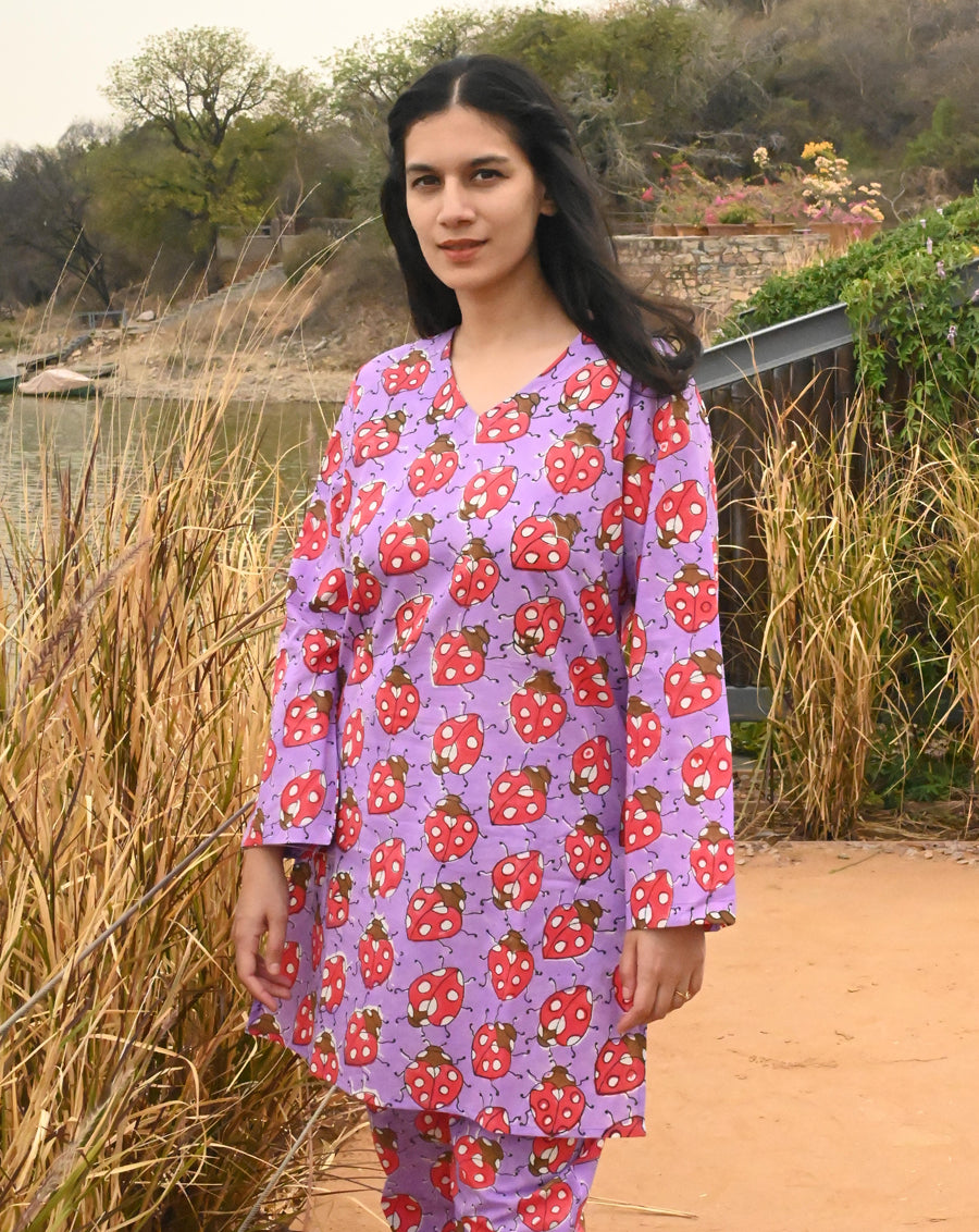 LoveBug Kurta Pyjama - Soft Cotton Co-ord Set