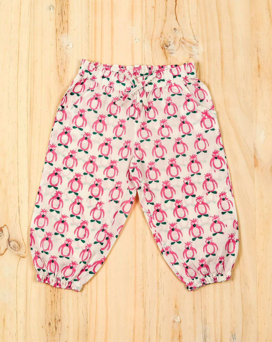 Pink Penguin Cotton Pyjama for Kids