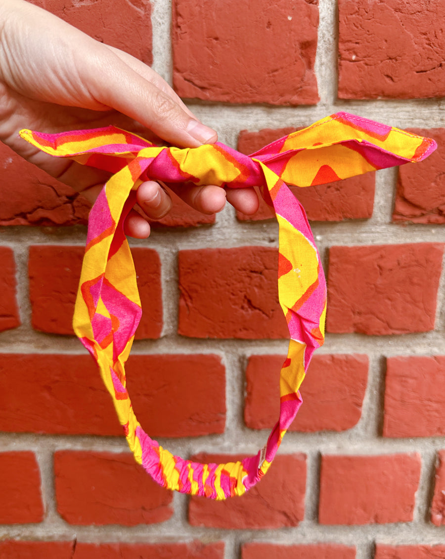 Candy-Strawberry - Set of 2 Handcrafted Cotton Bow Hairbands
