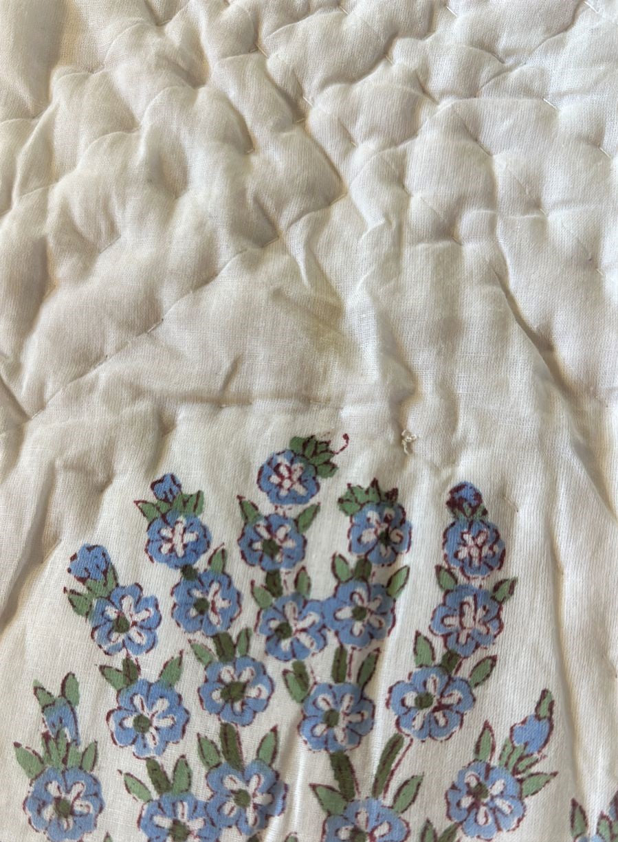 Taru Hand Block Printed Cotton Single Quilts - Set of 2 - Minor Defect