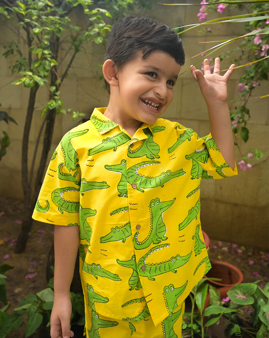 Agar Magar Shortees - Soft Cotton Shirt & Shorts Set for Kids