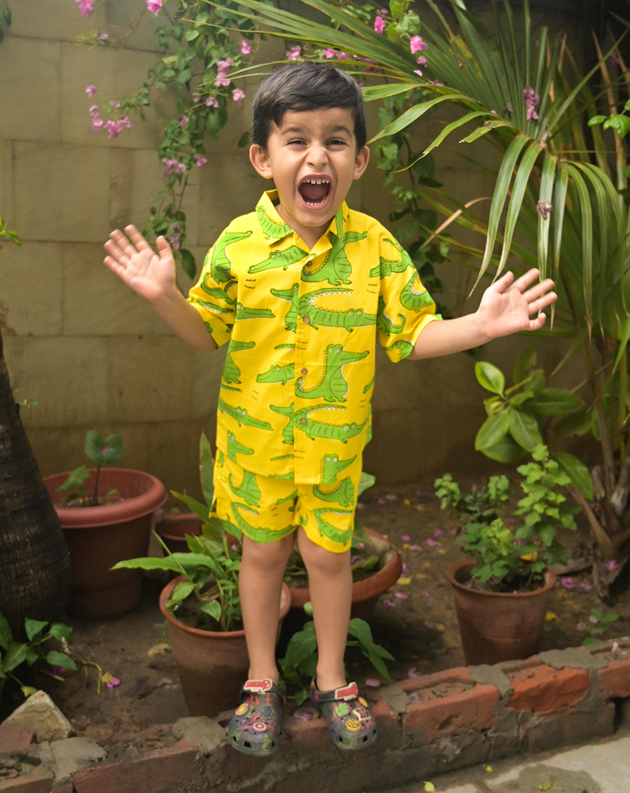 Agar Magar Shortees - Soft Cotton Shirt & Shorts Set for Kids