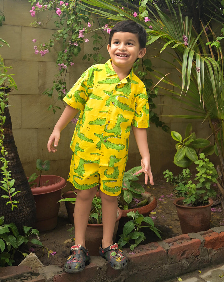 Agar Magar Shortees - Soft Cotton Shirt & Shorts Set for Kids