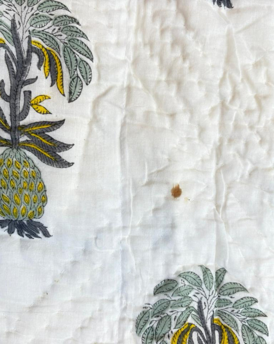 Ananas Hand Block Printed Cotton Quilt - Minor Defect B13