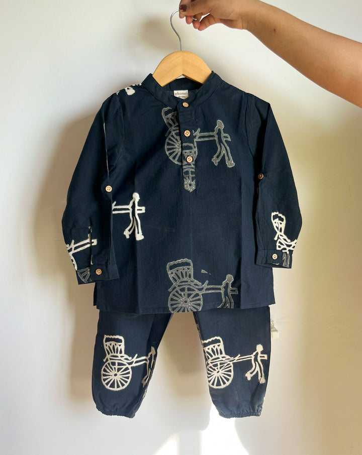 Baggie Cotton Kurta Pyjama Set for Kids