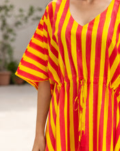 Load image into Gallery viewer, Bandstands Hand Block Printed Cotton Kaftan - Full Length
