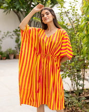 Load image into Gallery viewer, Bandstands Hand Block Printed Cotton Midi Kaftan
