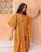Load image into Gallery viewer, Beet the Root Hand Block Printed Cotton Kaftan - Full Length
