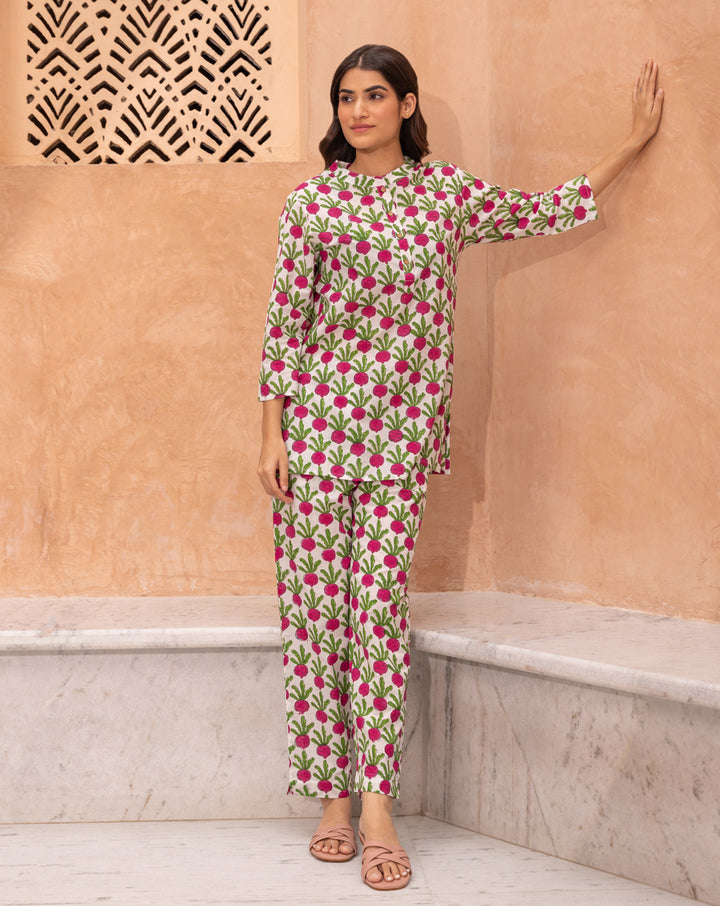 Beet-the-Root Short Kurta Pyjama - Soft Cotton Co-ord Set