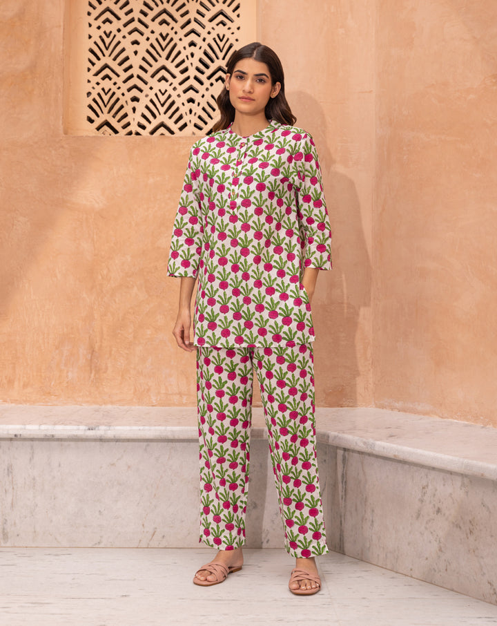 Beet-the-Root Short Kurta Pyjama - Soft Cotton Co-ord Set