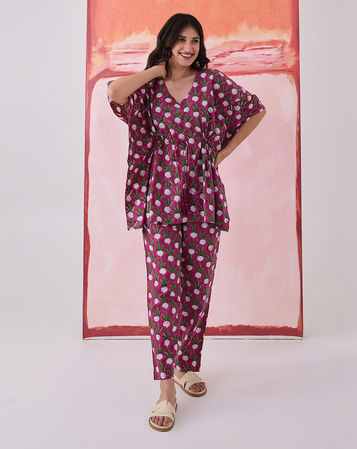 Beet-the-Root Chill Jams Cotton Co-ord Set