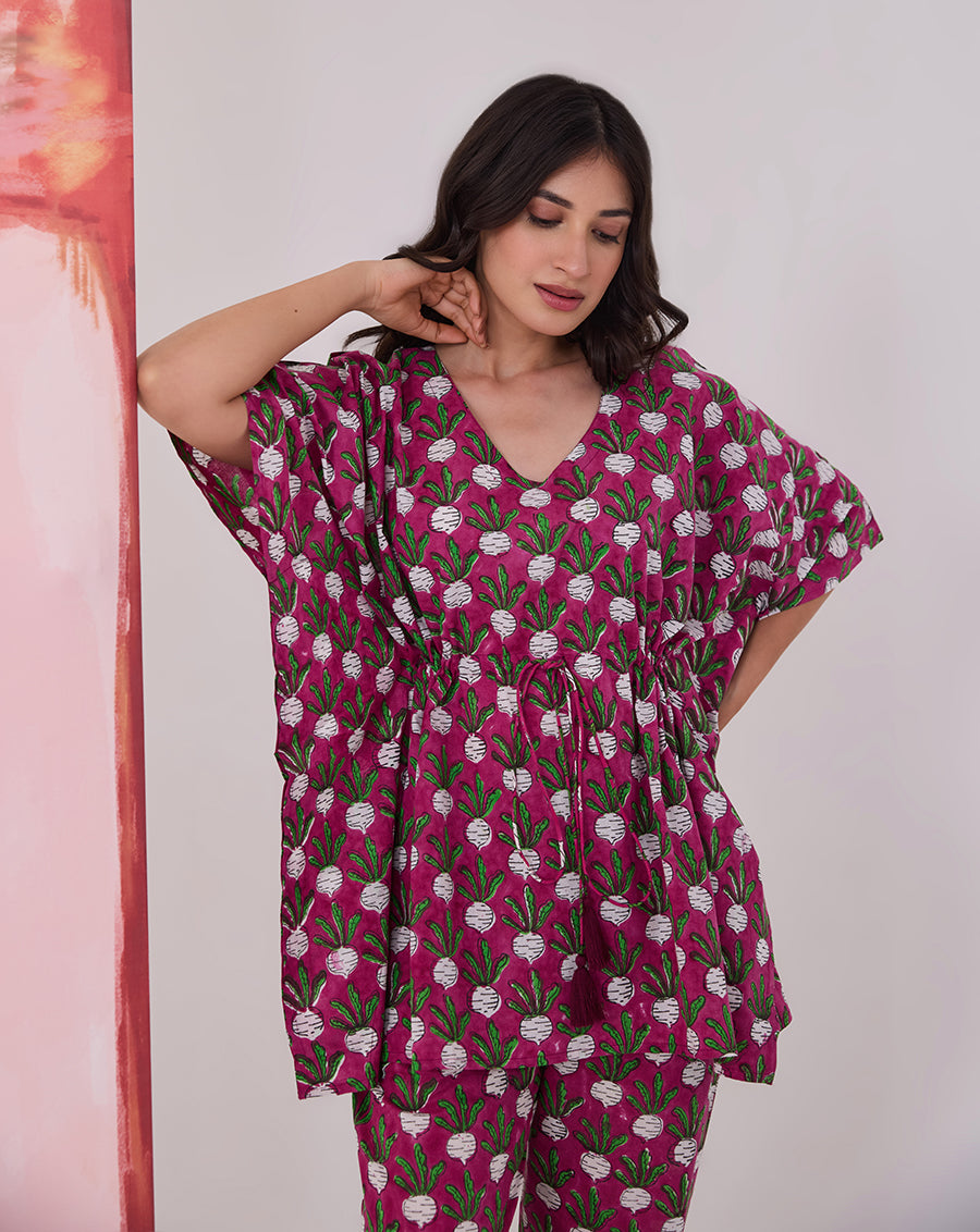 Beet-the-Root Chill Jams Cotton Co-ord Set