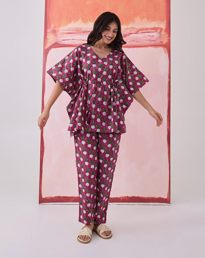Beet-the-Root Chill Jams Cotton Co-ord Set