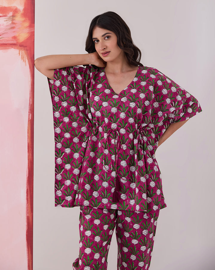 Beet-the-Root Chill Jams Cotton Co-ord Set