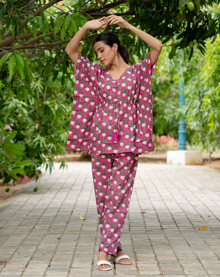 Beet-the-Root Chill Jams Cotton Co-ord Set