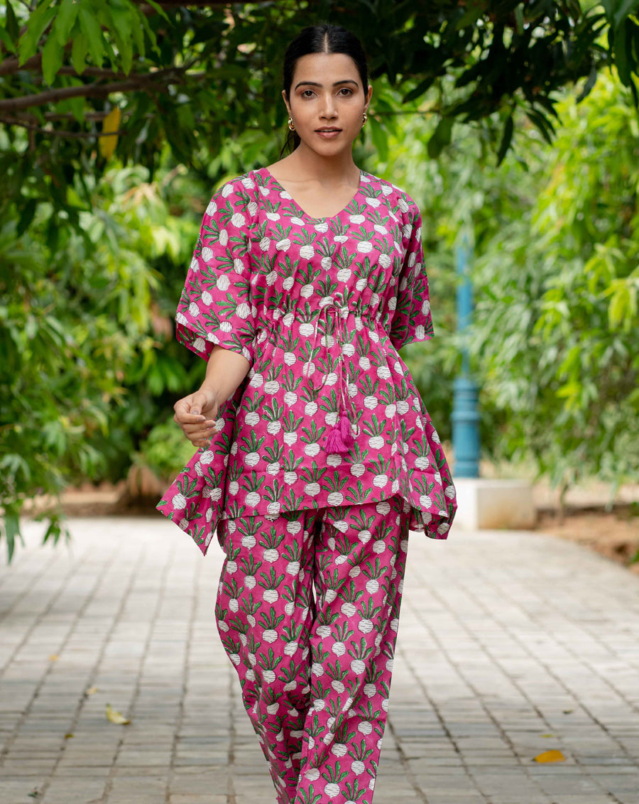 Beet-the-Root Chill Jams Cotton Co-ord Set